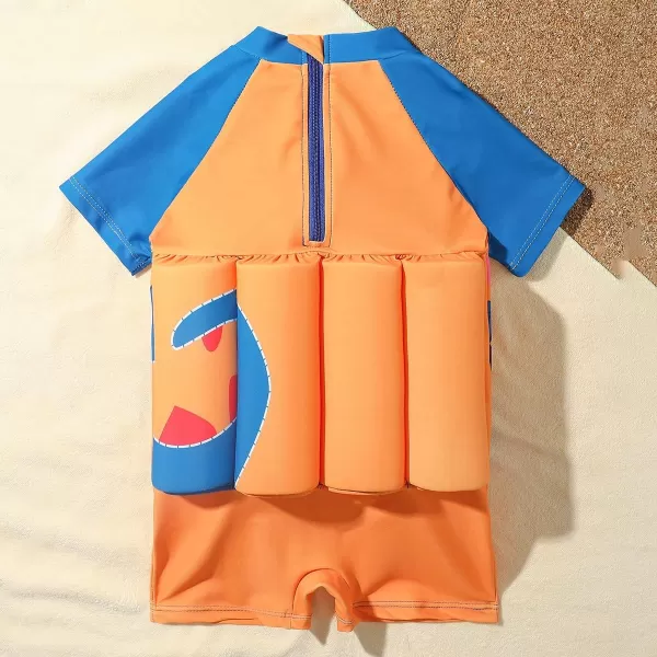 IDOPIP Kids Boys Girls Floatation Swimsuit with Adjustable Buoyancy Baby Float Suit Swim Vest One Piece Swimwear Bathing SuitOrange Dinosaur  Guitar