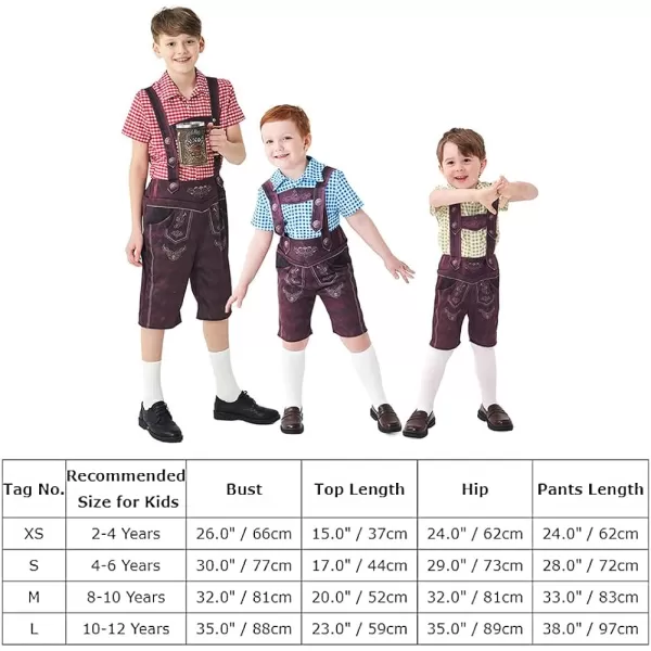 IDOPIP Kids Boys Oktoberfest Costume German Bavarian Lederhosen Shorts with Plaid Shirt Socks Toddler Halloween Cosplay 212YBlue