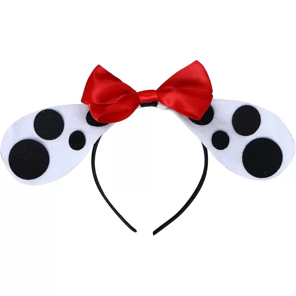 IDOPIP Ladybug Dalmatian Birthday Outfit for Baby Girls Romper Polka Dot Tutu Skirt Headband Halloween Fancy Dress up CostumeWhite  Dalmatian