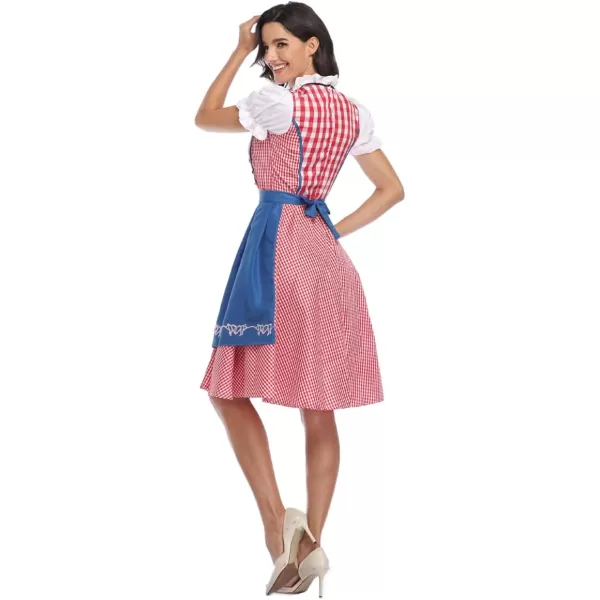 IDOPIP Oktoberfest Costumes Women German Dirndl Dresses for Oktoberfest Bavarian Halloween Dress Cosplay Beer Carnival OutfitBlue  Apron