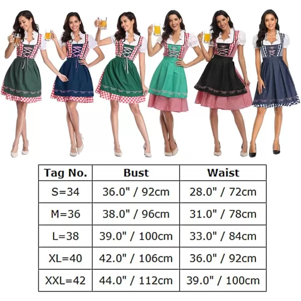 IDOPIP Oktoberfest Costumes Women German Dirndl Dresses for Oktoberfest Bavarian Halloween Dress Cosplay Beer Carnival OutfitBlue  Apron