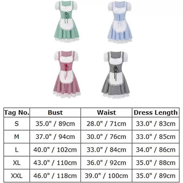 IDOPIP Oktoberfest Costumes Women German Dirndl Dresses for Oktoberfest Bavarian Halloween Dress Cosplay Beer Carnival OutfitBlue 1pc Dress