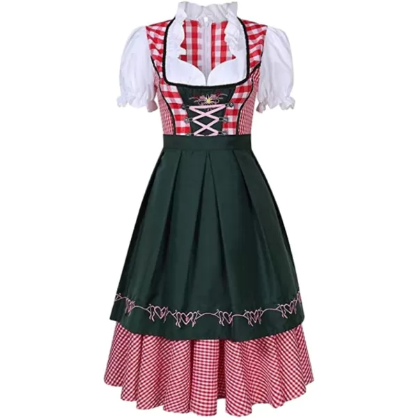 IDOPIP Oktoberfest Costumes Women German Dirndl Dresses for Oktoberfest Bavarian Halloween Dress Cosplay Beer Carnival OutfitDark Green  Apron