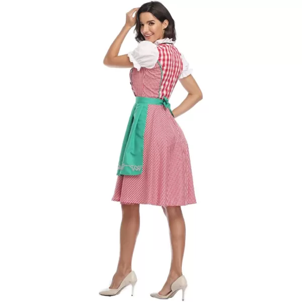 IDOPIP Oktoberfest Costumes Women German Dirndl Dresses for Oktoberfest Bavarian Halloween Dress Cosplay Beer Carnival OutfitGreen  Apron