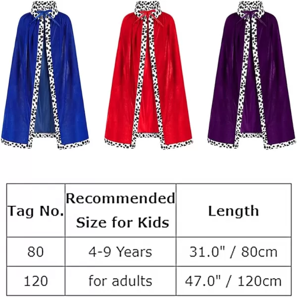 IDOPIP Prince King Costume for Kids Adult Boys Men Royal Prince Robe Cape Crown Scepter Set for Halloween Dress up CosplayRoyal Blue 3pcs  Print