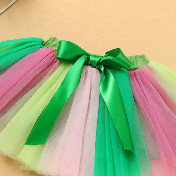 IDOPIP Rainbow 1st Birthday Outfit for Baby Girls Romper Tutu Skirt Tulle Bloomers Headband First Birthday Cake Smash OutfitsGreen  1st St Patricks Day