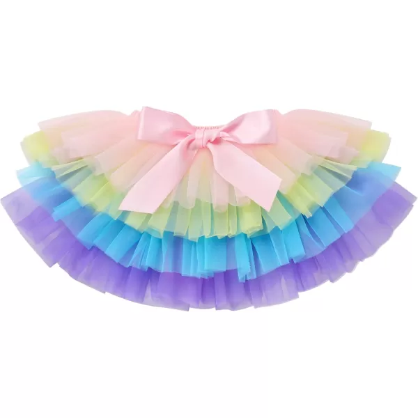 IDOPIP Rainbow 1st Birthday Outfit for Baby Girls Romper Tutu Skirt Tulle Bloomers Headband First Birthday Cake Smash OutfitsRainbow 2nd Birthday  Long Sleeve