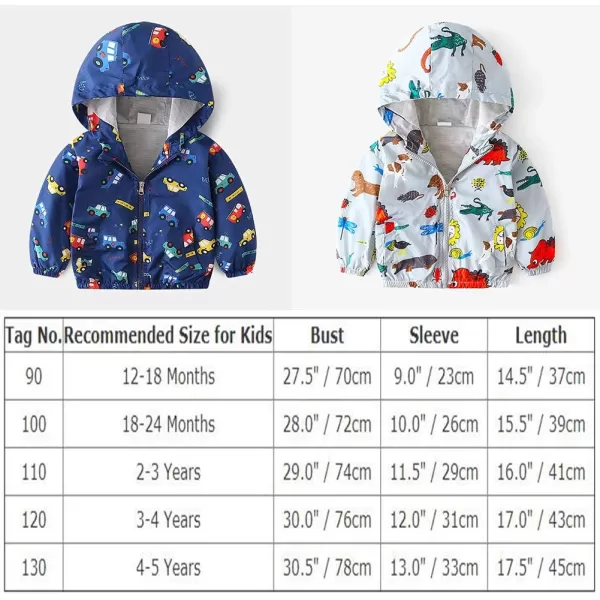 IDOPIP Toddler Baby Boy Girl Animal Print Dinosaur Coat Hooded Jacket Outdoor Windbreaker Trehch Outerwear with Pockets 15TGray Excavator