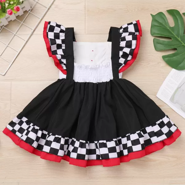 IDOPIP Toddler Baby Girls Cow Plaid Strawberry Rainbow Tutu Dress Summer Sleeveless Princess Birthday Party Dresses ClothesRed Heart