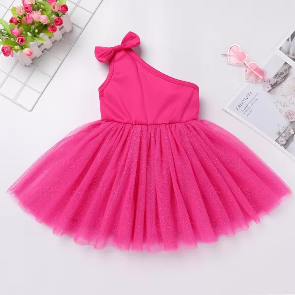 IDOPIP Toddler Baby Girls Plaid Tutu Dress with Headband Halloween Birthday Party Dress up Costume Outfits for Photo ShootHot Pink