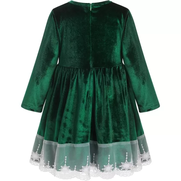 IDOPIP Toddler Baby Girls Velvet Tutu Dress Long Sleeve Princess Christmas Birthday Party Wedding Dresses Fall Winter ClothesGreen  Headband 2pcs