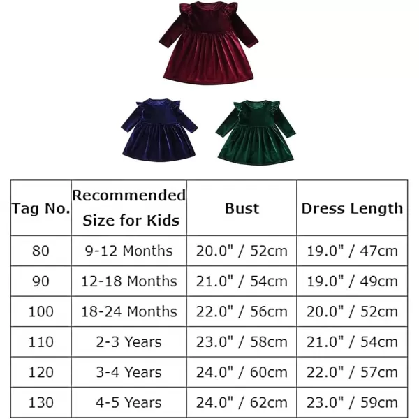 IDOPIP Toddler Baby Girls Velvet Tutu Dress Long Sleeve Princess Christmas Birthday Party Wedding Dresses Fall Winter ClothesGreen