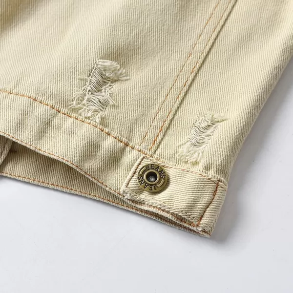 IDOPIP Toddler Kid Baby Boys Girls Denim Jacket Long Sleeve Button Down Jeans Coat Cowboy Overcoat Hoodie Casual OutwearBeige