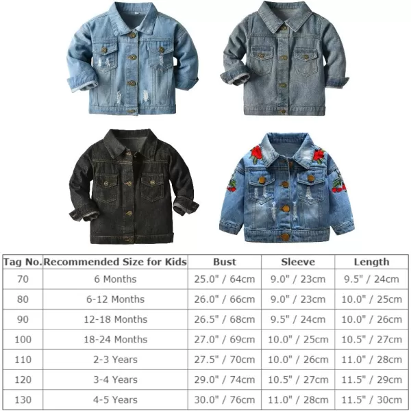 IDOPIP Toddler Kid Baby Boys Girls Denim Jacket Long Sleeve Button Down Jeans Coat Cowboy Overcoat Hoodie Casual OutwearBlack