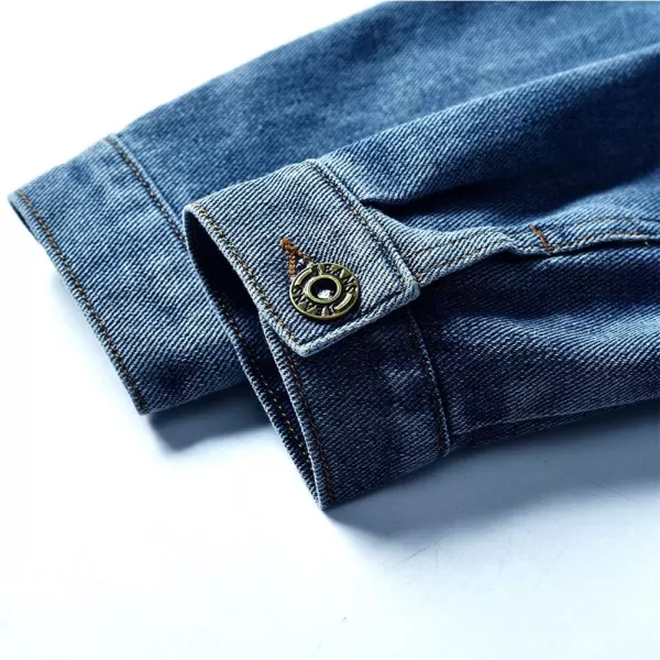 IDOPIP Toddler Kid Baby Boys Girls Denim Jacket Long Sleeve Button Down Jeans Coat Cowboy Overcoat Hoodie Casual OutwearBlue 02