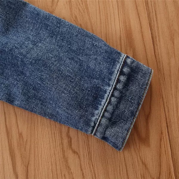 IDOPIP Toddler Kid Baby Boys Girls Denim Jacket Long Sleeve Button Down Jeans Coat Cowboy Overcoat Hoodie Casual OutwearBlue Plaid