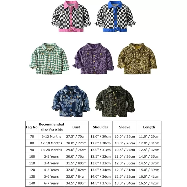 IDOPIP Toddler Kid Baby Boys Girls Denim Jacket Long Sleeve Button Down Jeans Coat Cowboy Overcoat Hoodie Casual OutwearGold Leopard
