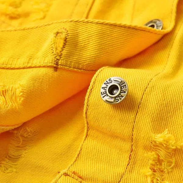 IDOPIP Toddler Kid Baby Boys Girls Denim Jacket Long Sleeve Button Down Jeans Coat Cowboy Overcoat Hoodie Casual OutwearYellow