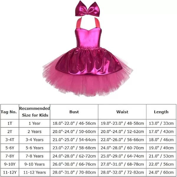 IDOPIP Toddler Kids Baby Girls Halloween Costume Princess Birthday Party Tutu Dress up with Headband Fancy Cosplay OutfitHot Pink