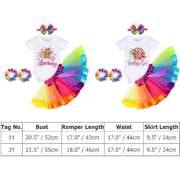 IDOPIP Watermelon 1st Birthday Outfit for Baby Girls Romper Rainbow Tutu Skirt Headband Summer Clothes Cake Smash Photo ShootRainbow 1st Birthday Girl 4pcs