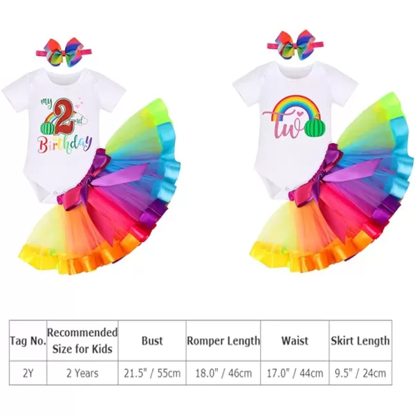 IDOPIP Watermelon 1st Birthday Outfit for Baby Girls Romper Rainbow Tutu Skirt Headband Summer Clothes Cake Smash Photo ShootWhite Two