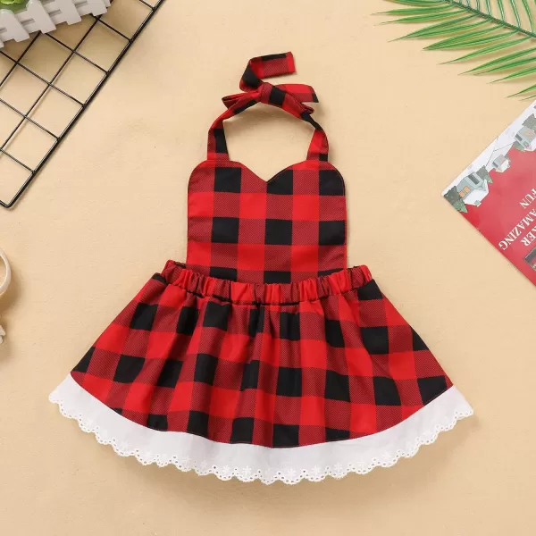 IDOPIP Women Kids Baby Girls Christmas Party Dress Xmas Red Plaid Tutu Dress with Hooded Cloak Cape Family Matching CostumeRed Baby