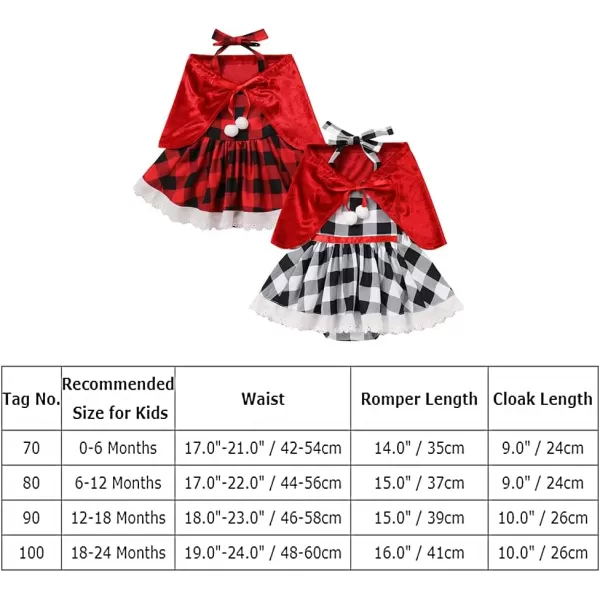 IDOPIP Women Kids Baby Girls Christmas Party Dress Xmas Red Plaid Tutu Dress with Hooded Cloak Cape Family Matching CostumeRed Baby