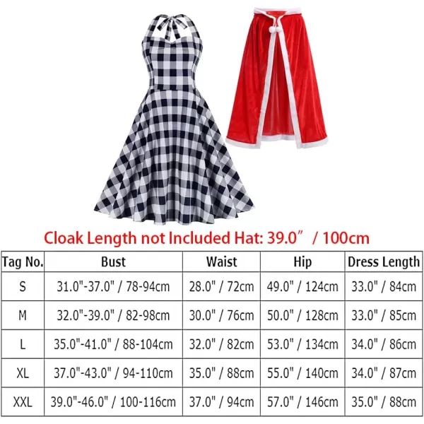 IDOPIP Women Kids Baby Girls Christmas Party Dress Xmas Red Plaid Tutu Dress with Hooded Cloak Cape Family Matching CostumeWhite Adult