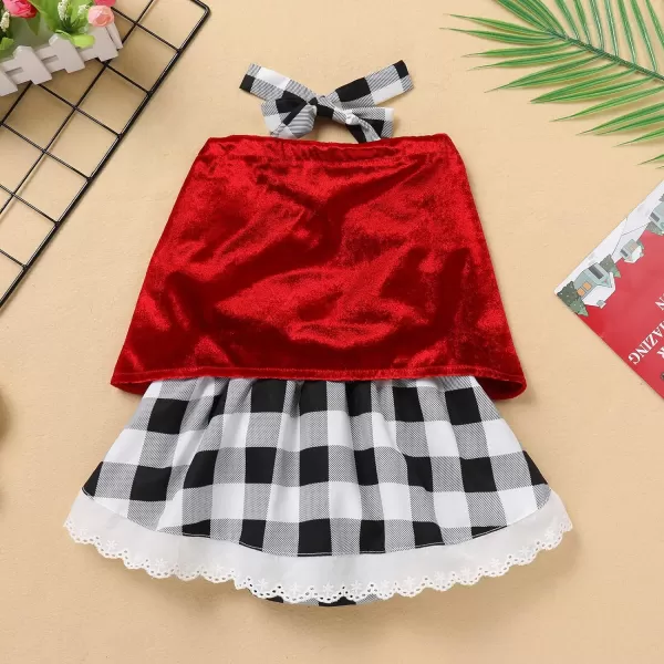 IDOPIP Women Kids Baby Girls Christmas Party Dress Xmas Red Plaid Tutu Dress with Hooded Cloak Cape Family Matching CostumeWhite Baby