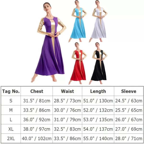 IDOPIP Women Metallic Color Block Praise Dance Dress Liturgical Lyrical Dancewear Gown Long Sleeve Worship Dance DressIDOPIP Women Metallic Color Block Praise Dance Dress Liturgical Lyrical Dancewear Gown Long Sleeve Worship Dance Dress