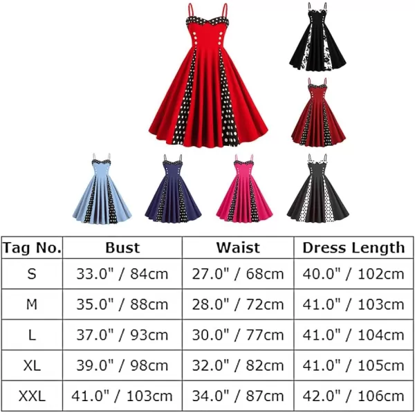 IDOPIP Women Vintage 1950s Retro Halter Cocktail Party Swing Dress Sleeveless Summer Wedding Guest Rockabilly Pinup DressesBlack Polka Dot