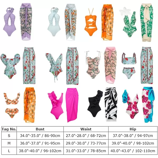 IDOPIP Womens One Piece Swimsuit with Beach Cover up Wrap Skirt Sarong Halter Floral Print Bikini Set Two Piece Bathing SuitPink  Spaghetti Straps