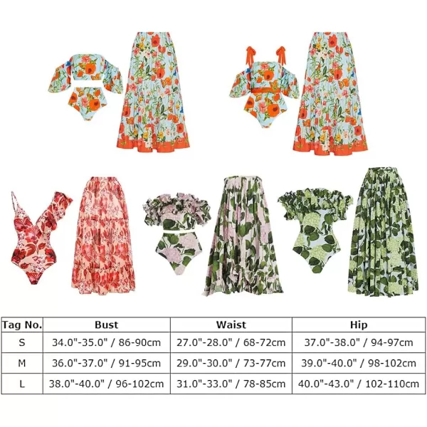 IDOPIP Womens One Piece Swimsuit with Beach Cover up Wrap Skirt Sarong Retro Floral Print Bikini Set Two Piece Bathing SuitBlue  Orange Floral