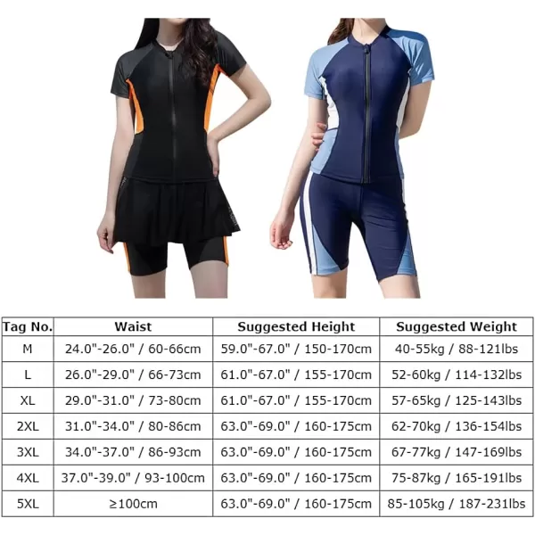 IDOPIP Womens Rash Guard Long Sleeve UPF 50 Swim Shirts with Shorts Surfing Skirt TwoThree Piece Swimsuit Bathing SuitsBlue 3pcs Set