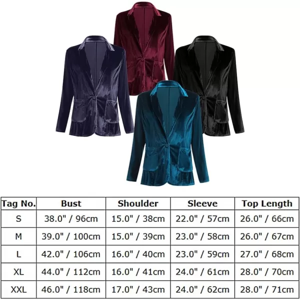 IDOPIP Womens Velvet Blazer Jacket Long Sleeve Lapel Open Front Cardigan Coat Casual Office Blazer Jacket Suits with PocketsBlack