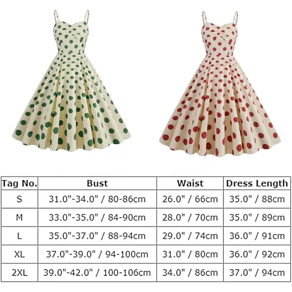 IDOPIP Womens Vintage 1950s Cocktail Party Swing Dress Summer Sleeveless Halter Retro Wedding Formal Aline Midi DressesApricot  Green Dots