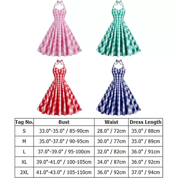 IDOPIP Womens Vintage 1950s Cocktail Party Swing Dress Summer Sleeveless Halter Retro Wedding Formal Aline Midi DressesDark Blue  Halter