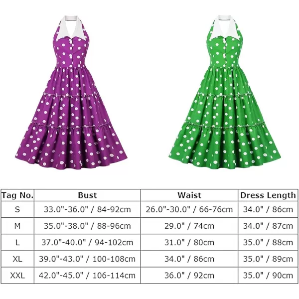 IDOPIP Womens Vintage 1950s Cocktail Party Swing Dress Summer Sleeveless Halter Retro Wedding Formal Aline Midi DressesPurple