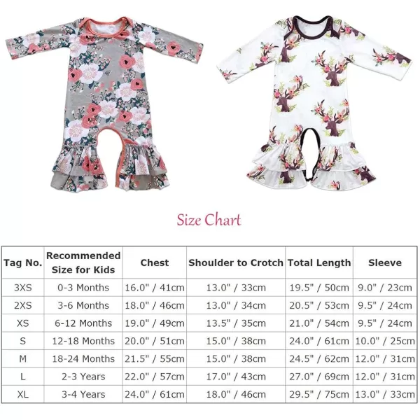 Icing Ruffle Jumpsuit Pants for Toddler Baby Girls Long Sleeve Romper OutfitGray  Floral