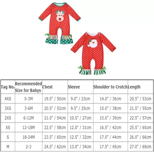 Icing Ruffle Jumpsuit Pants for Toddler Baby Girls Long Sleeve Romper OutfitRed Reindeer  Polka Dot