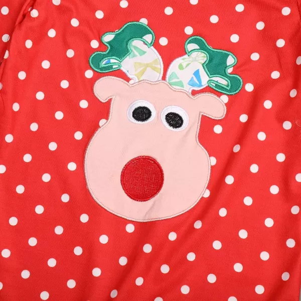 Icing Ruffle Jumpsuit Pants for Toddler Baby Girls Long Sleeve Romper OutfitRed Reindeer  Polka Dot