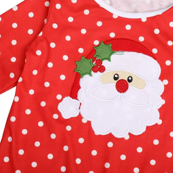 Icing Ruffle Jumpsuit Pants for Toddler Baby Girls Long Sleeve Romper OutfitRed Santa  Polka Dot