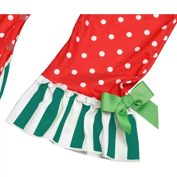 Icing Ruffle Jumpsuit Pants for Toddler Baby Girls Long Sleeve Romper OutfitRed Santa  Polka Dot