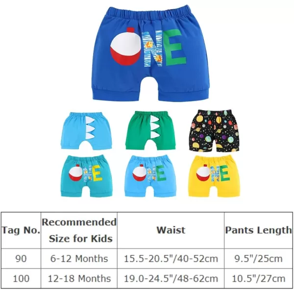 Infant Baby Boys Summer Shorts Bottoms Fishing Dinosaur Diaper Cover Pants First Birthday Cake Smash Outfit Photo Prop001 Blue Fishing