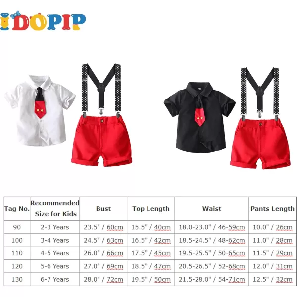 Kids Baby Boys Birthday Cake Smash Outfit Gentleman Necktie Shirt Suspenders Shorts Mouse Ears Halloween Christmas CostumeBlack 4pcs