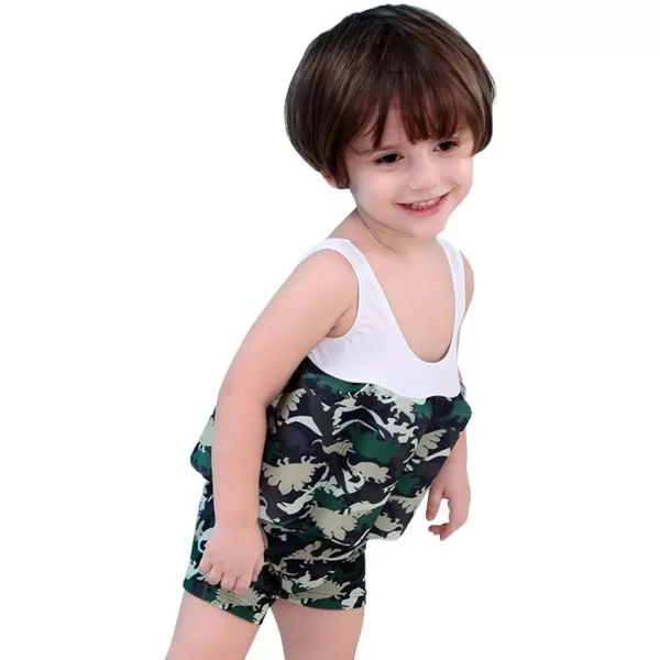 Kids Boys Girls Floatation Swimsuit with Adjustable Buoyancy Baby Float Suit Swim Vest One Piece Swimwear Bathing SuitGreen Camouflage