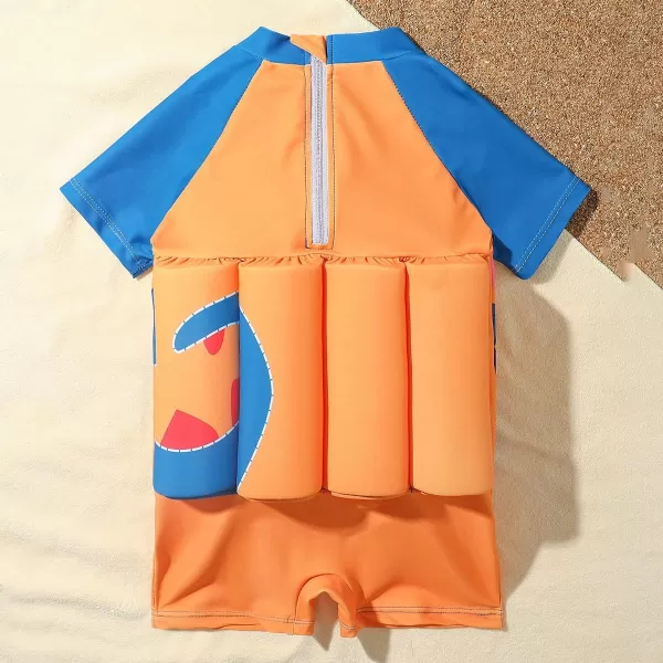 Kids Boys Girls Floatation Swimsuit with Adjustable Buoyancy Baby Float Suit Swim Vest One Piece Swimwear Bathing SuitOrange Dinosaur  Guitar