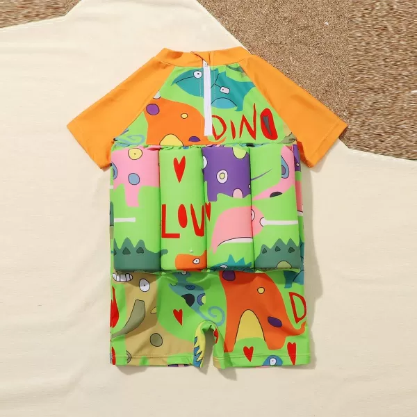 Kids Boys Girls Floatation Swimsuit with Adjustable Buoyancy Baby Float Suit Swim Vest One Piece Swimwear Bathing SuitOrange Dinosaur  Letters