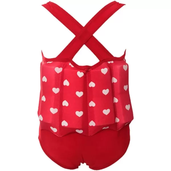 Kids Boys Girls Floatation Swimsuit with Adjustable Buoyancy Baby Float Suit Swim Vest One Piece Swimwear Bathing SuitRed  Heart