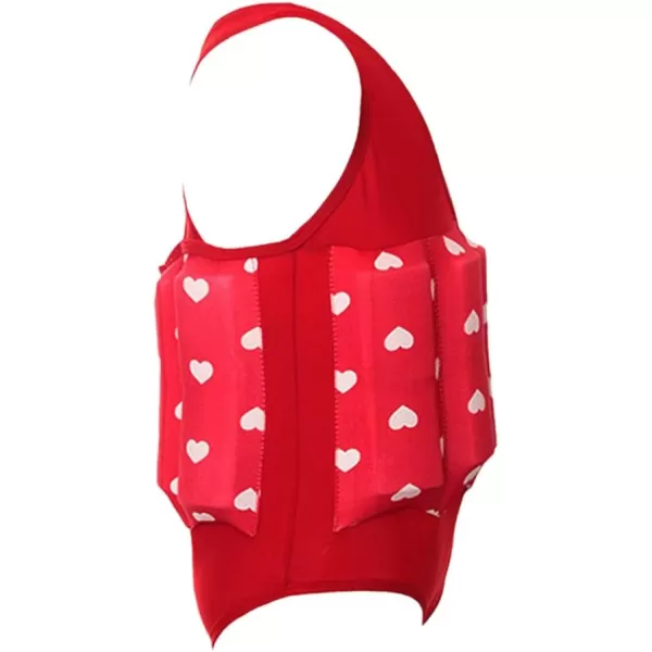 Kids Boys Girls Floatation Swimsuit with Adjustable Buoyancy Baby Float Suit Swim Vest One Piece Swimwear Bathing SuitRed  Heart